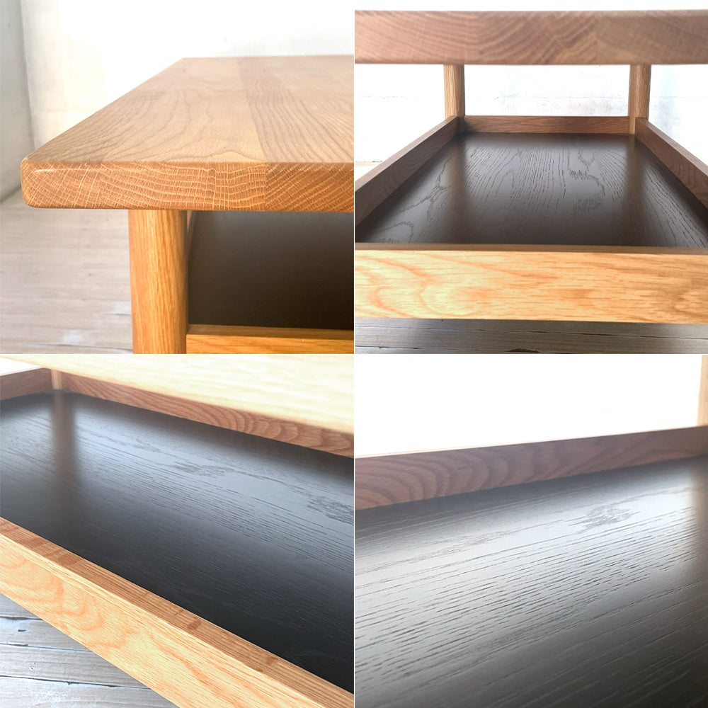 イデー IDEE ディモンシュ ローテーブル DIMANCHE LOW TABLE ホワイトオーク無垢材×グリーンブラック コーヒーテーブル ナチュラルモダン ★