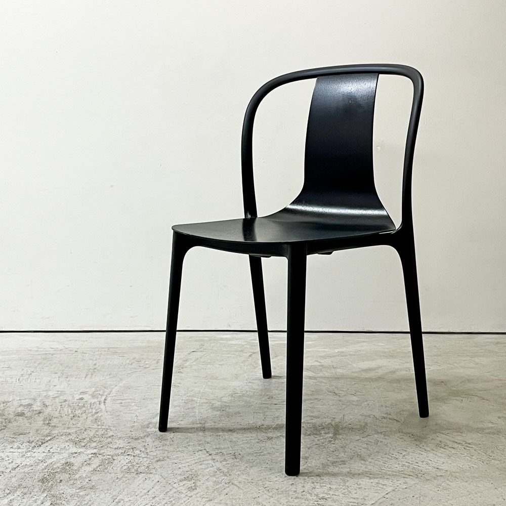 ヴィトラ Vitra ベルヴィルチェア Belleville Chair アームレスチェア ダイニングチェア スタッキングチェア アッシュ材 ブラック ロナン & エルワン・ブルレック D ●