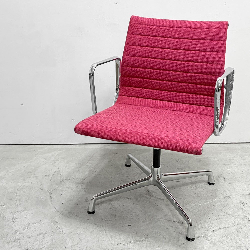 ヴィトラ vitra アルミナムグループ マネジメントチェア デスクチェア 4本脚 ファブリック張り替え済み レッド系 イームズ ●