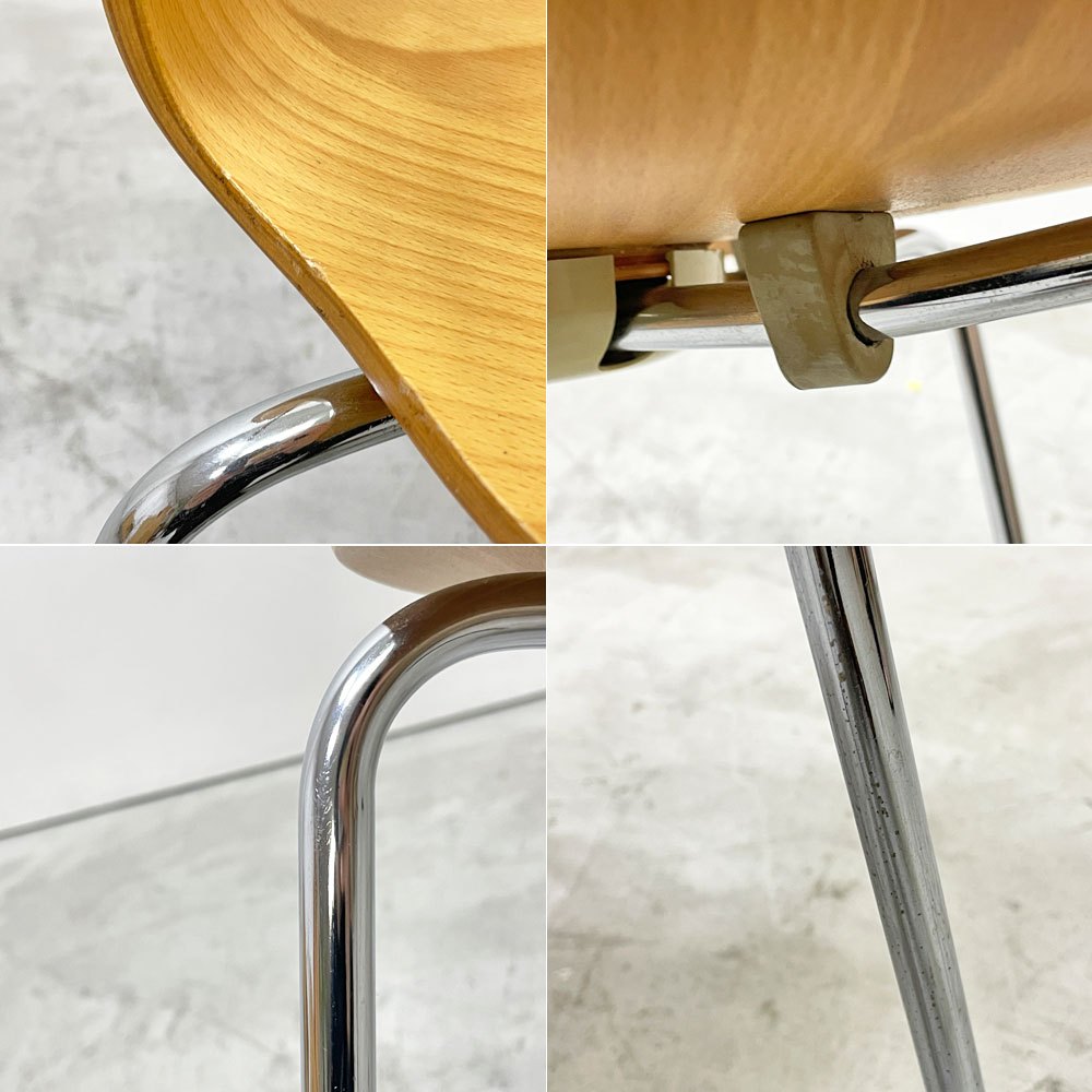 フリッツハンセン Fritz Hansen アントチェア 4本脚 ナチュラルビーチ ラッカー アルネ・ヤコブセン 北欧家具 K ●