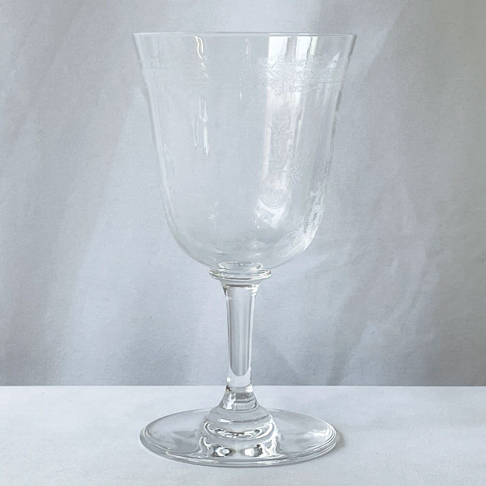 オールドバカラ Old Baccarat ラファイエット Lafayette ワイングラス 果実酒杯 アシッドエッチング 植物模様 クリスタルガラス フランスビンテージ ◇