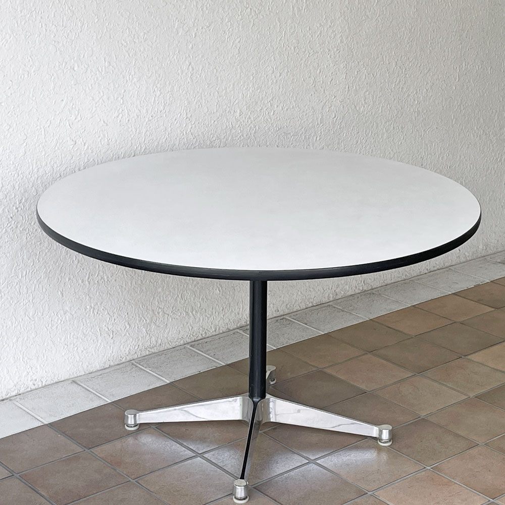 ハーマンミラー Herman Miller コントラクトテーブル ラウンドテーブル W106.5×H64cm イームズ ビンテージ ◇
