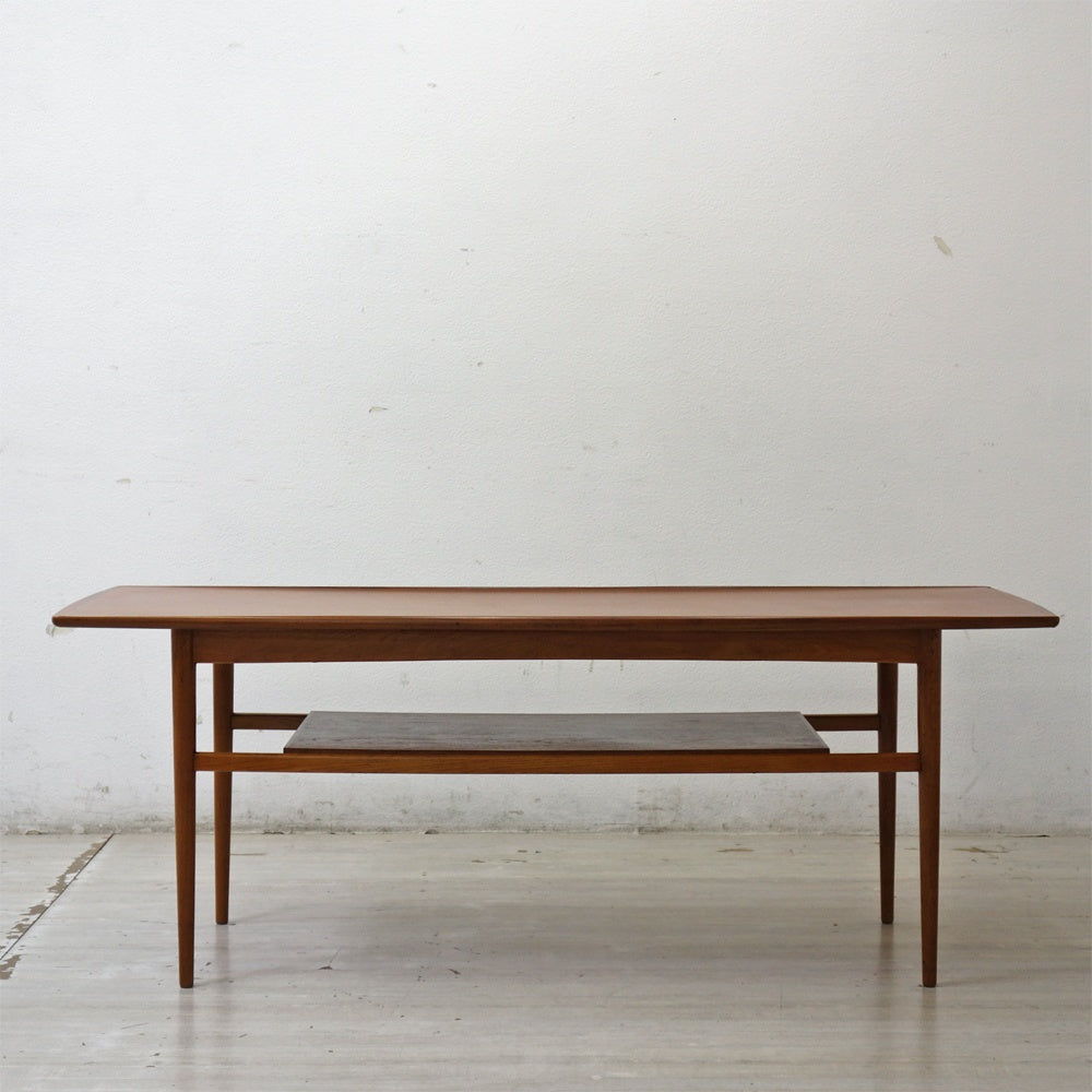 北欧ビンテージ Scandinavian vintage チーク材 ×オーク材 センターテーブル カフェテーブル w149.5cm 北欧家具 ●