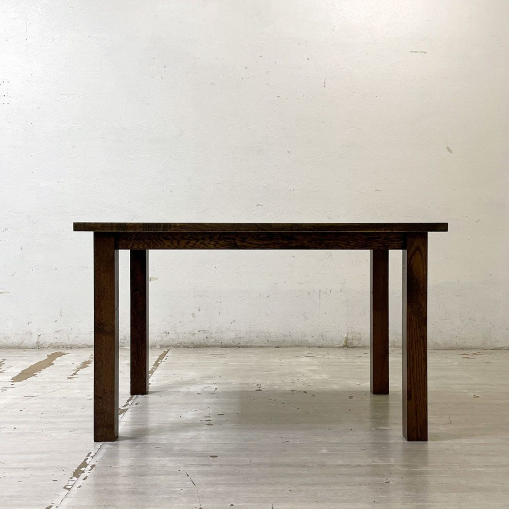 ジャパンビンテージ Japan Vintage オーク材 ダイニングテーブル W120cm 国産家具 古家具 ●