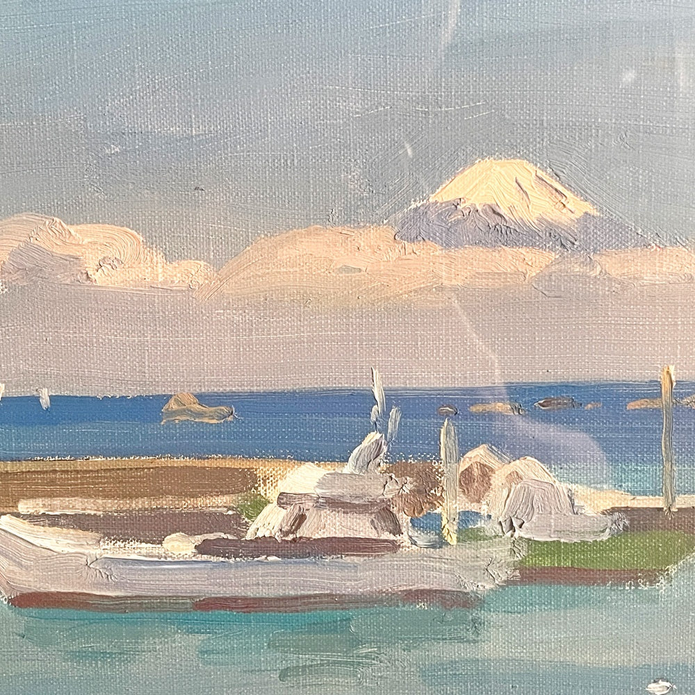 宮本裕之 葉山の海 油彩 F8号 風景絵 油彩画 油絵 絵画 日本画 アート 額装品 ■