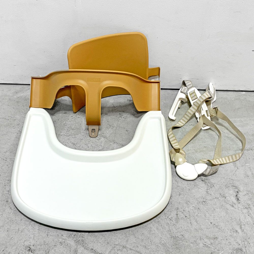 ストッケ STOKKE トリップトラップ TRIPP TRAPP ベビーチェア キッズチェア S/N4 ハーネス＆トレイ＆プラスチック背もたれ＆ガード付 ノルウェー 北欧家具 ●