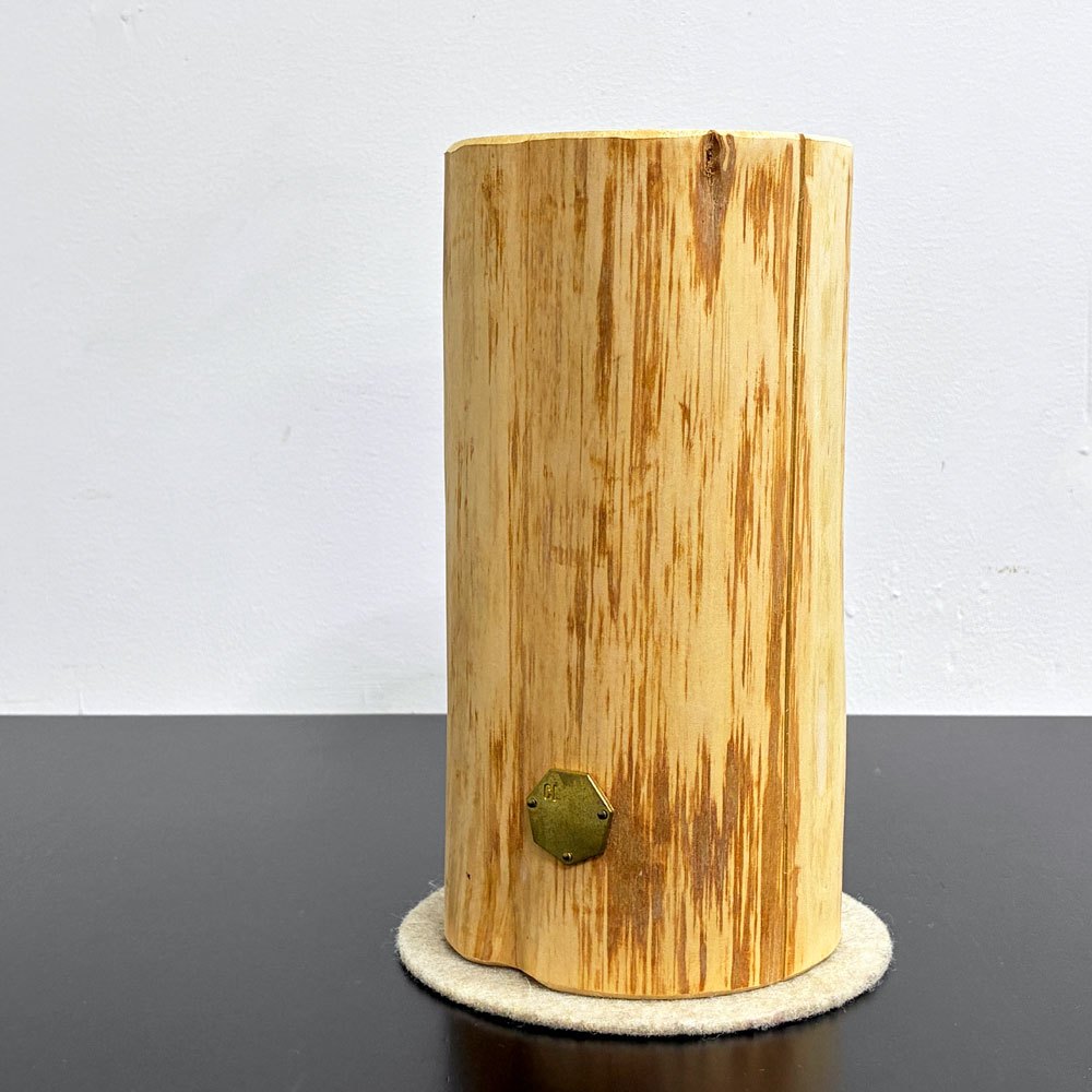 カルデサック Cul de Sac-JAPON 青森ヒバ サイドテーブル Short 小丸太 SMALL LOG 花台 小物置き ナチュラル マット付き 廃番●