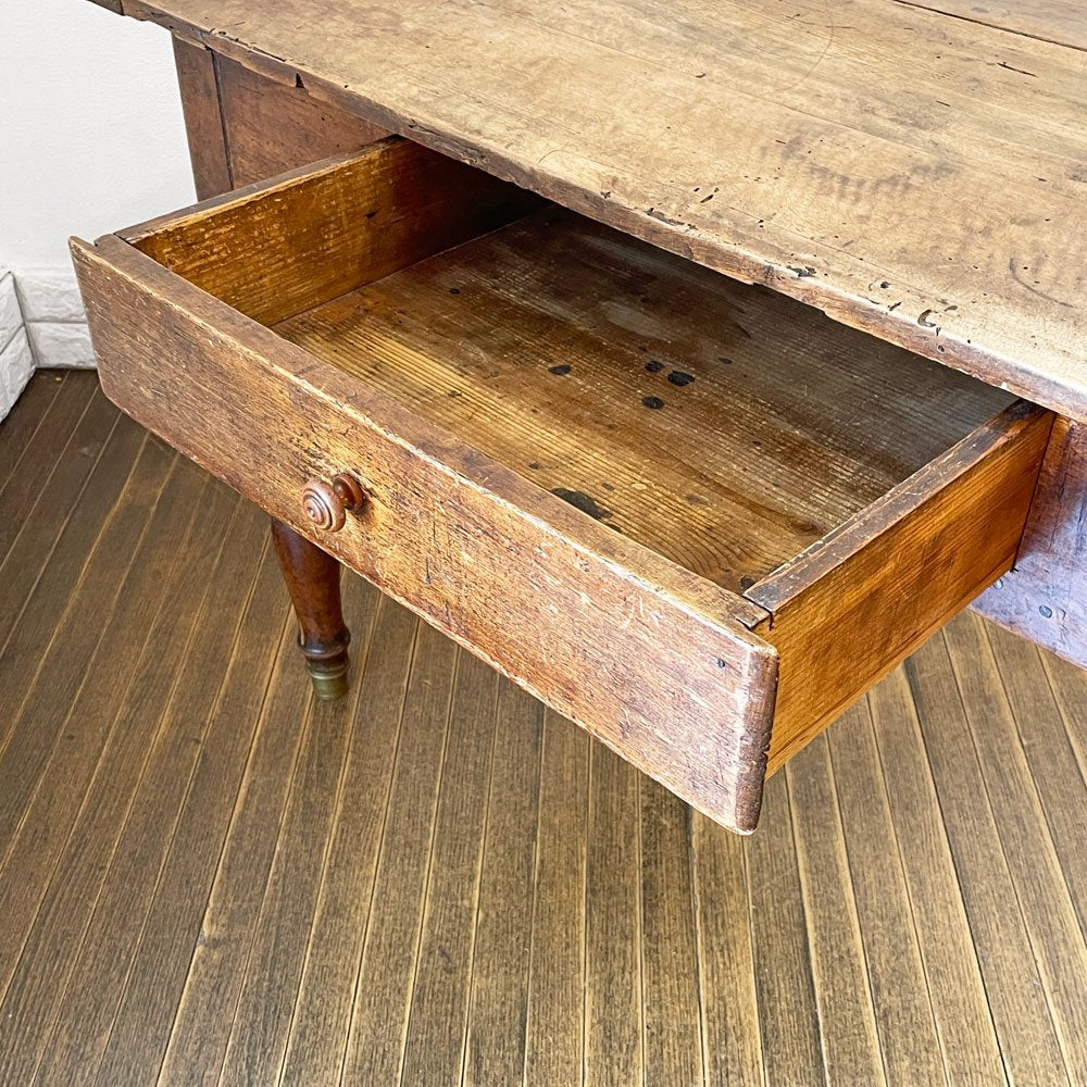 フランスビンテージ France Vintage ダイニングテーブル デスク 作業台 1ドロワー シャビーシック ◎