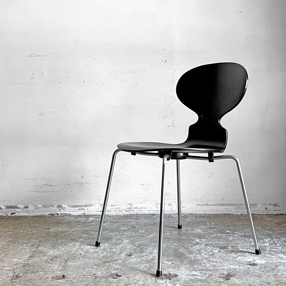 フリッツハンセン Fritz Hansen アントチェア アリンコチェア ブラックラッカー プライウッド 4本脚 アルネ・ヤコブセン Arne Jacobsen デンマーク 北欧 ビンテージ ■