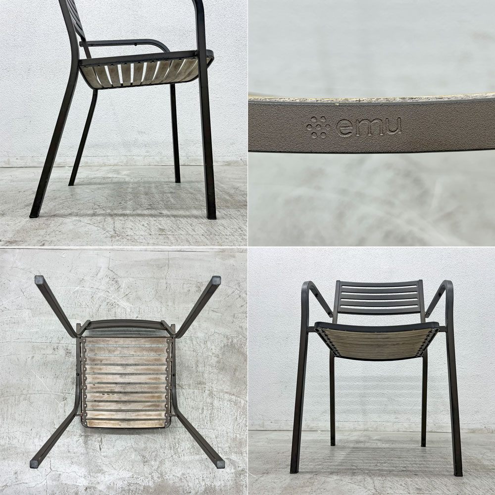 エミュー emu セーニョチェア SEGNOCHAIR ガーデンチェア アーム スタッキング イタリア ニ脚セット 〓