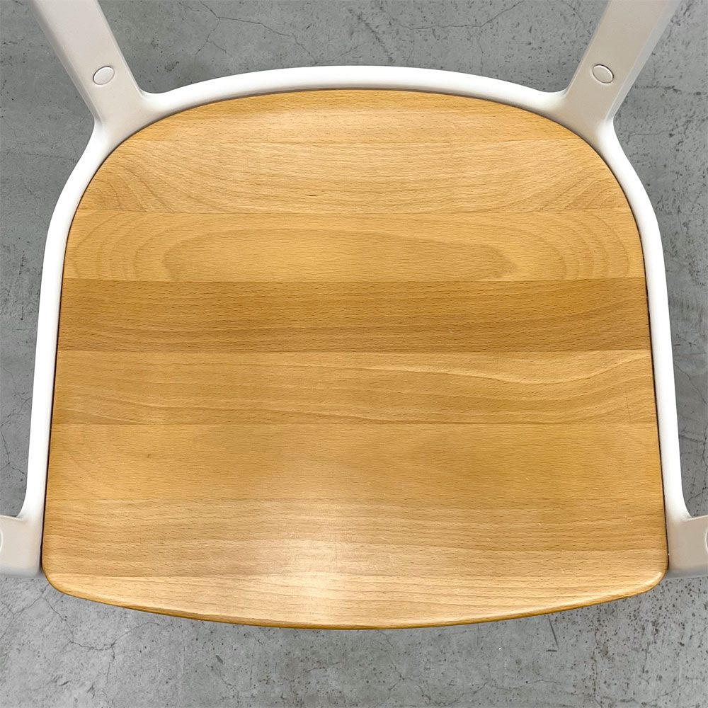 マジス MAGIS スティールウッドチェア アームチェア ホワイト × ビーチ材 ロナン & エルワン・ブルレック イタリア 〓