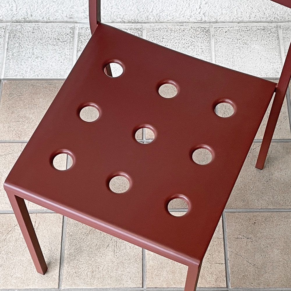 ヘイ HAY バルコニーチェア BALCONY CHAIR 屋外用 ダイニングチェア アームレス スタッキング スチール アイアンレッド 北欧 デンマーク 定価44,000円 D ◇