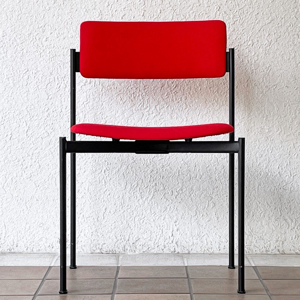 アスコ ASKO キキチェア KIKI CHAIR ダイニングチェア スチール ファブリック レッド イルマリ・タピオヴァーラ フィンランド 北欧家具 ビンテージ ◇