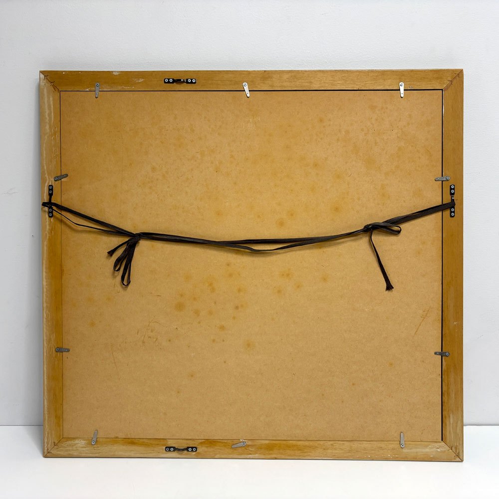 橋本不二子 クローバー シロツメクサ 版画 ラウンドドット 67×62cm 159/300 額装品 ●