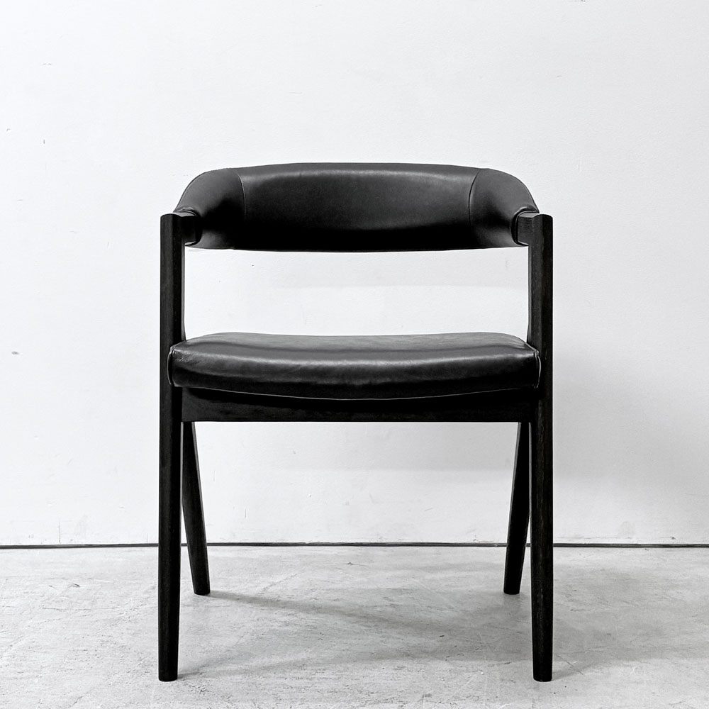 スクエアルーツ SQUARE ROOTS ランナチェア LANNA CHAIR ダイニングチェア アームチェア オーク材×牛革 レザー 参考価格￥77,000- A ●