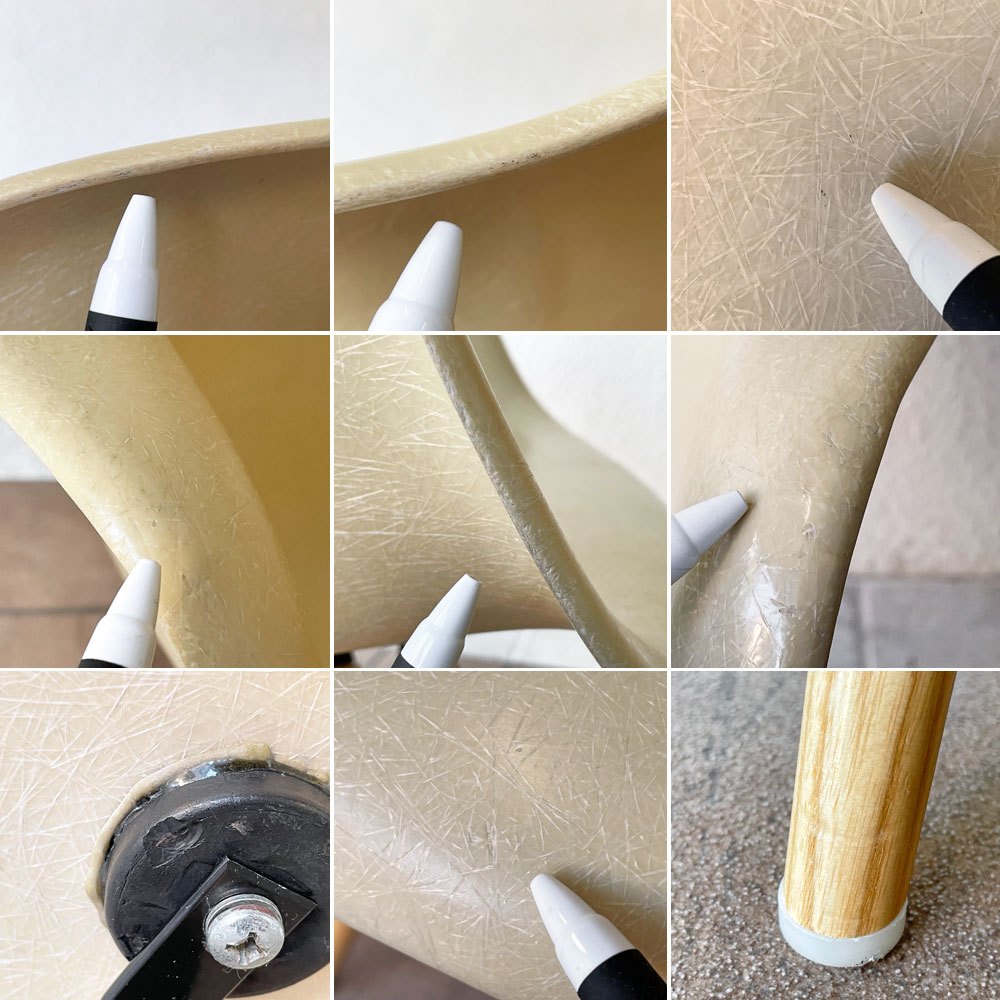 ハーマンミラー Herman Miller アームシェルチェア セカンド 2nd ビンテージ FRP ダヴェルベース イームズ ミッドセンチュリー ◇