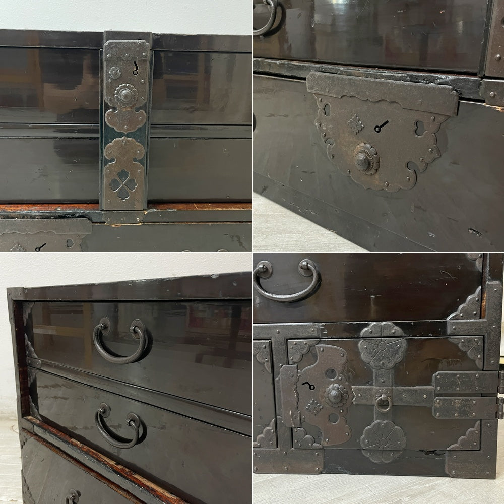 庄内 棒箪笥 刀箪笥 時代箪笥 抽斗3杯 古家具 和家具 ジャパンビンテージ Japan Vintage ●