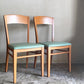 カリガリス Calligaris ビーチ材 ダイニングチェア ブルー系カラー PVCレザーシート 合皮 2脚セット イタリアモダン ■