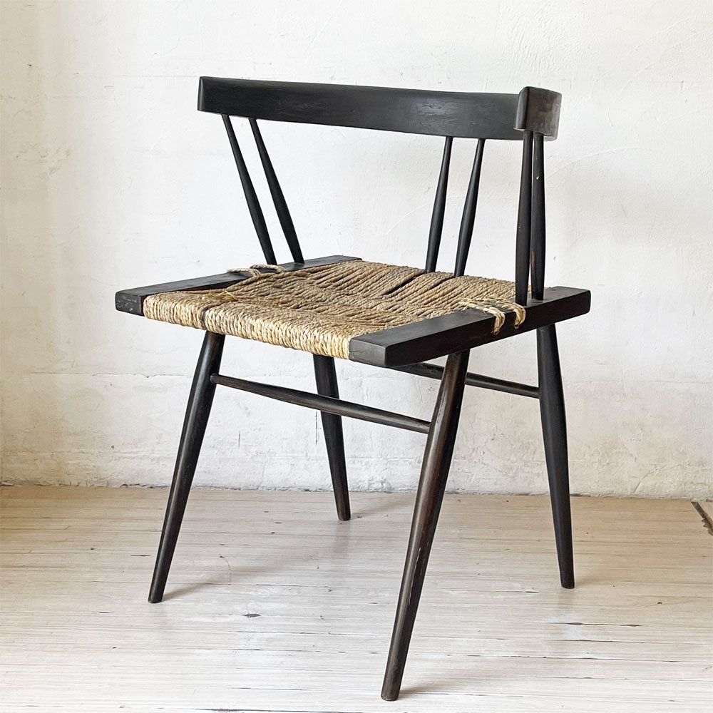 ジョージ・ナカシマ George Nakashima グラスシートチェア GRASS SEATED CHAIR ローズウッド材（シッソ）インド NID 60`s ビンテージ ★