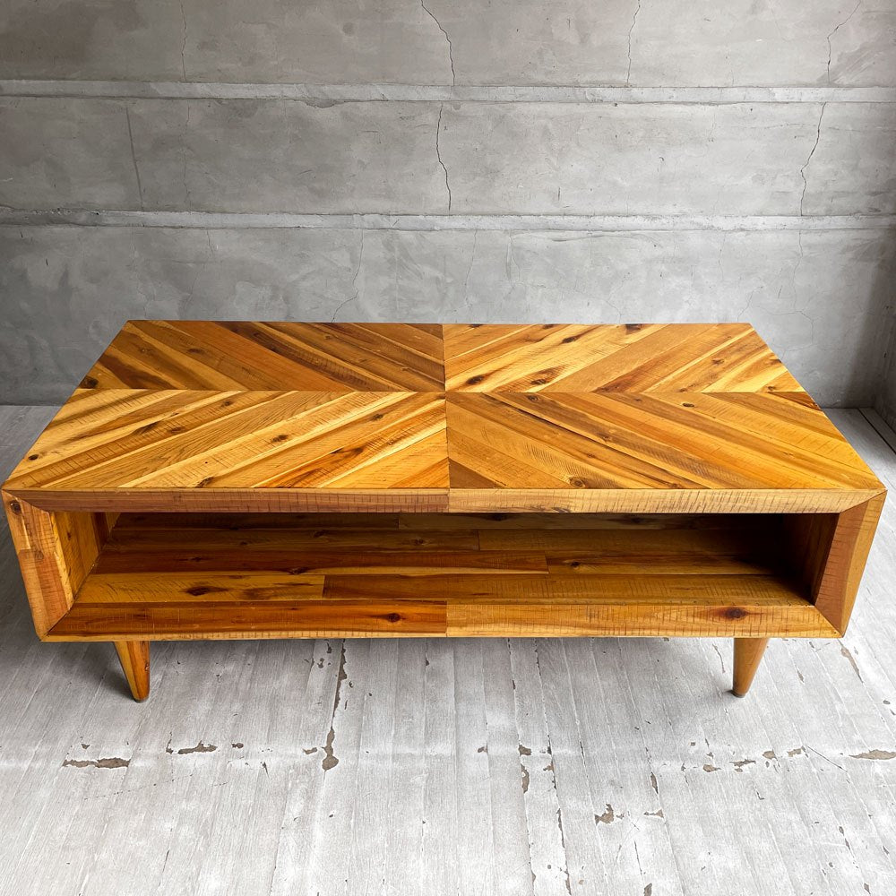 ウエストエルム West Elm アレクサ レクタングル コーヒーテーブル Alexa Rectangle Coffee Table ローテーブル AVボード パイン古材 廃番 ♪
