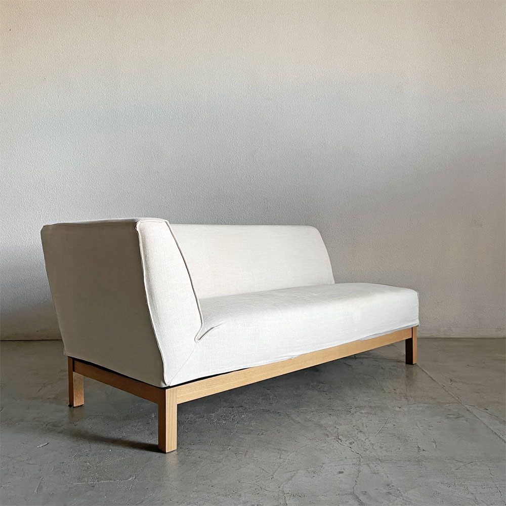 アクタス ACTUS ポトス POTHOS 1アームソファ 片肘 W163cm アッシュ材 カバーリングファブリック ホワイト系 カタログ価格￥88,200- 廃番 〓