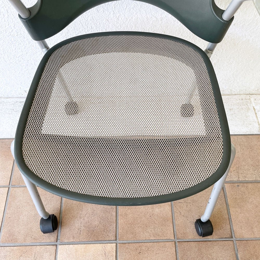 ハーマンミラー Herman Miller ケイパーチェア Caper Chair アームチェア キャスター付き スタッキングチェア ジェフ・ウェバー 現状品 A ◇