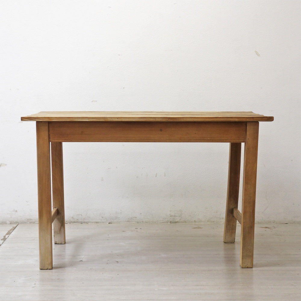 フランスビンテージ french vintage オールドパイン ダイニングテーブル ワークテーブル w128.5cm アンティーク 店舗什器 ●