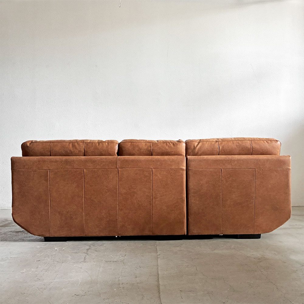 リラックスフォーム RELAX FORM トレビソ TREVISO スモールカウチソファ 右カウチ W240cm スーパーレザーテックス オーカーブラウン 関家具 参考価格￥229,800- B 〓
