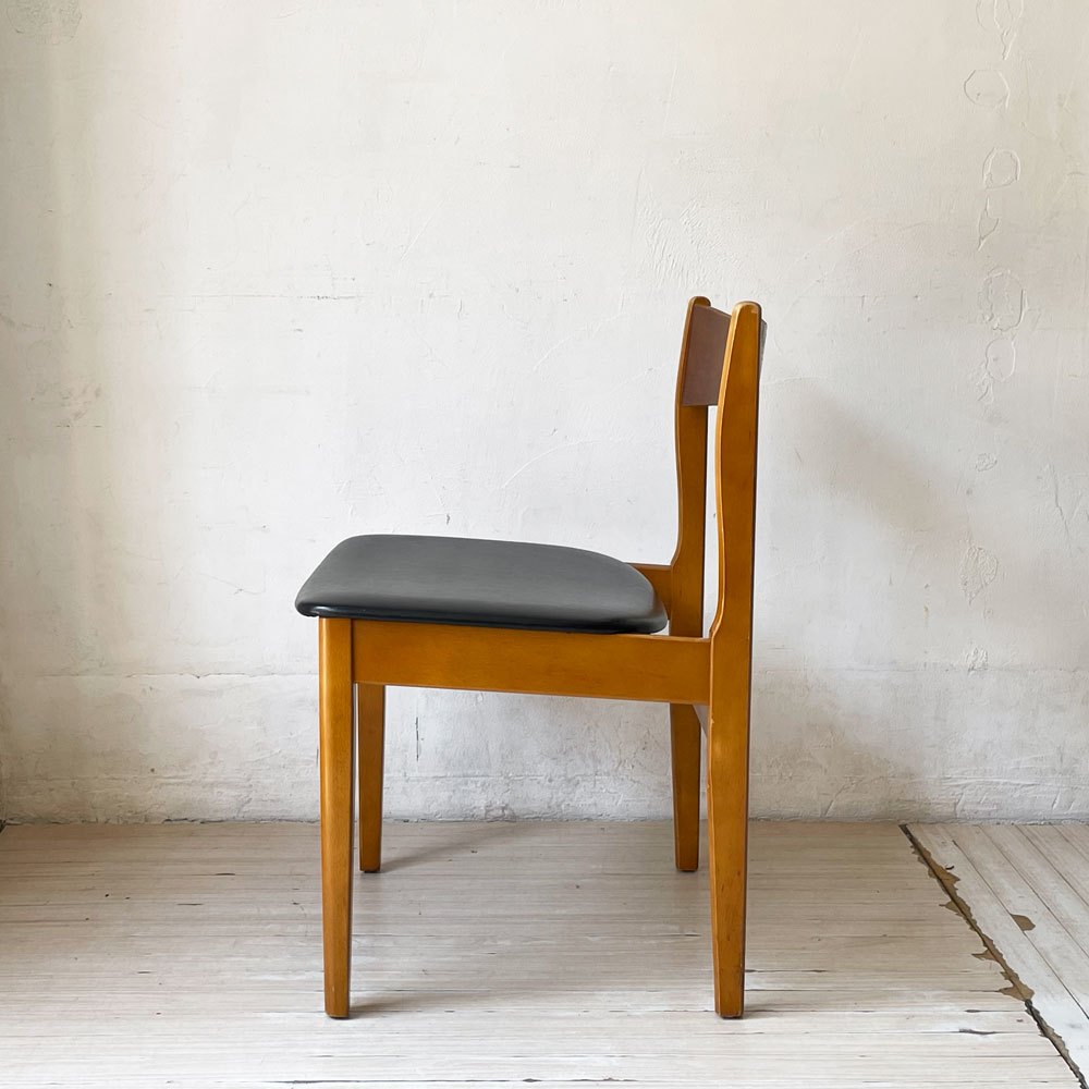 ネイサン ファニチャー Nathan Furniture イギリス ビンテージ UK Vintage ダイニングチェア チークプライッド×ビーチ材 PVCレザーシート A ★