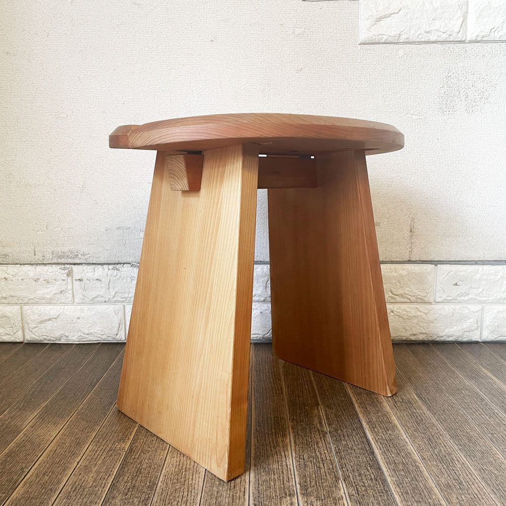 モア・トゥリーズ・デザイン more trees design スツール シングル W42cm ヒノキ無垢材 Jasper Morrison + 熊野亘 定価￥14,300- ◎