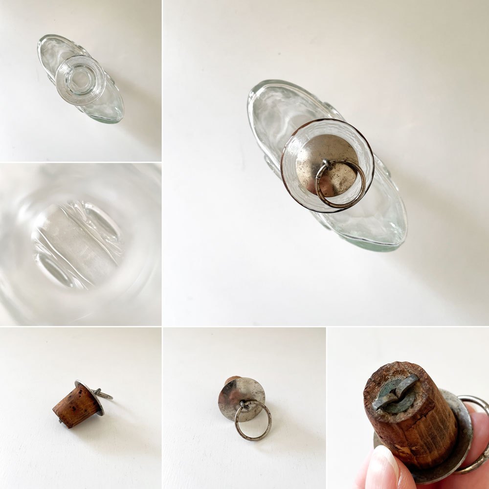 リーヒマエンラシ Riihimaen Lasi パウックラウタ Paukkurauta ガラスボトル クリア H18cm コルク栓付 エルッキタピオ・シーライネン フィンランド 北欧ビンテージ ◎