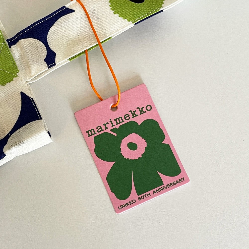 マリメッコ marimekko フィンエアー トートバッグ ブルー コットン生地 60周年記念 フィンエアー限定カラー タグ付き 北欧 ■