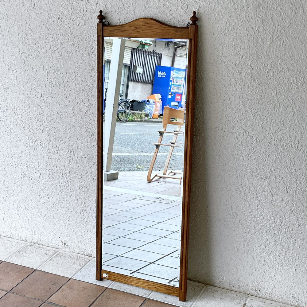 アヤノクラフト AYANO CRAFT オーク材 ミラー 全身鏡 姿見 壁掛け可 H121.5cm クラシカルデザイン ◇
