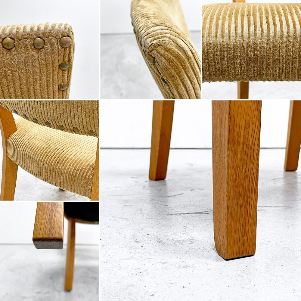 トラックファニチャー TRUCK FURNITURE エスアールチェア SR CHAIR ダイニングチェア ナラ無垢材 コーデュロイ 鋲打ち 定価 ￥90,310- B ●