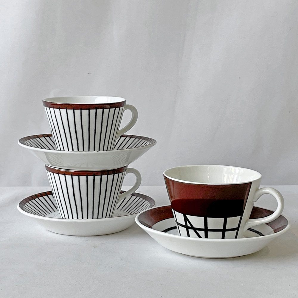 グスタフスベリ GUSTVSBERG スピサリブ SPISA RIBB コーヒーカップ＆ソーサー ビンテージ スウェーデン B ◇