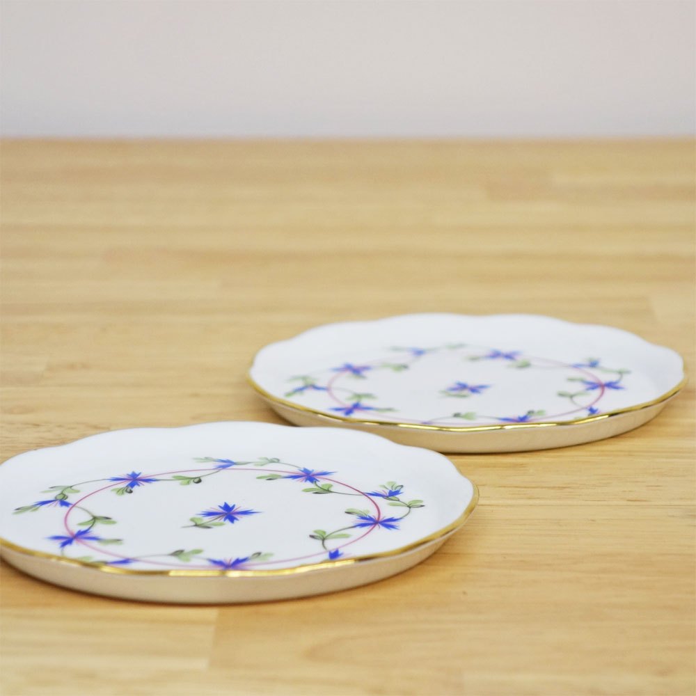 ヘレンド herend コースター 2枚セット bule garland coaster ◎