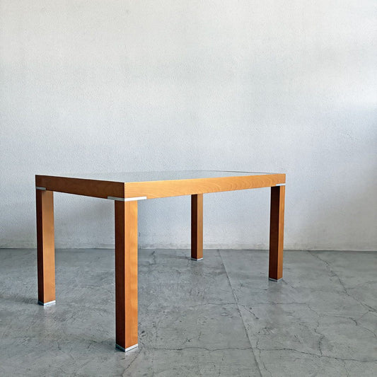 カリガリス Calligaris ダイニングテーブル フロストガラス × ビーチ材 W135cm イタリアンモダン 〓