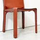 カッシーナ Cassina キャブチェア 412 CAB CHAIR アームレス 最高級本革 赤茶 マリオ・ベリーニ MoMA 永久展示品 イタリアモダン B ●