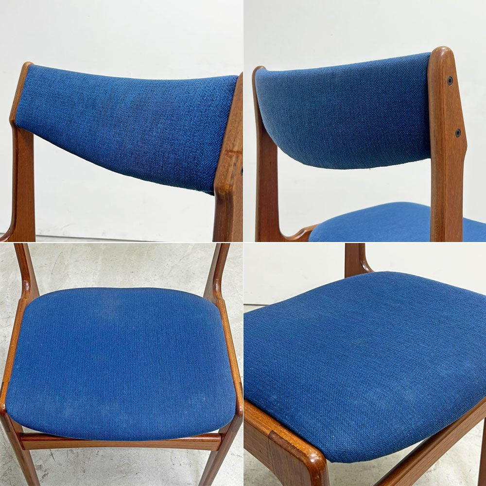 アンダーストルップ Anderstrup Mobelfabrik ダイニングチェア チーク材 ファブリックシート エリック・バック Erik Buch 北欧家具 A ●