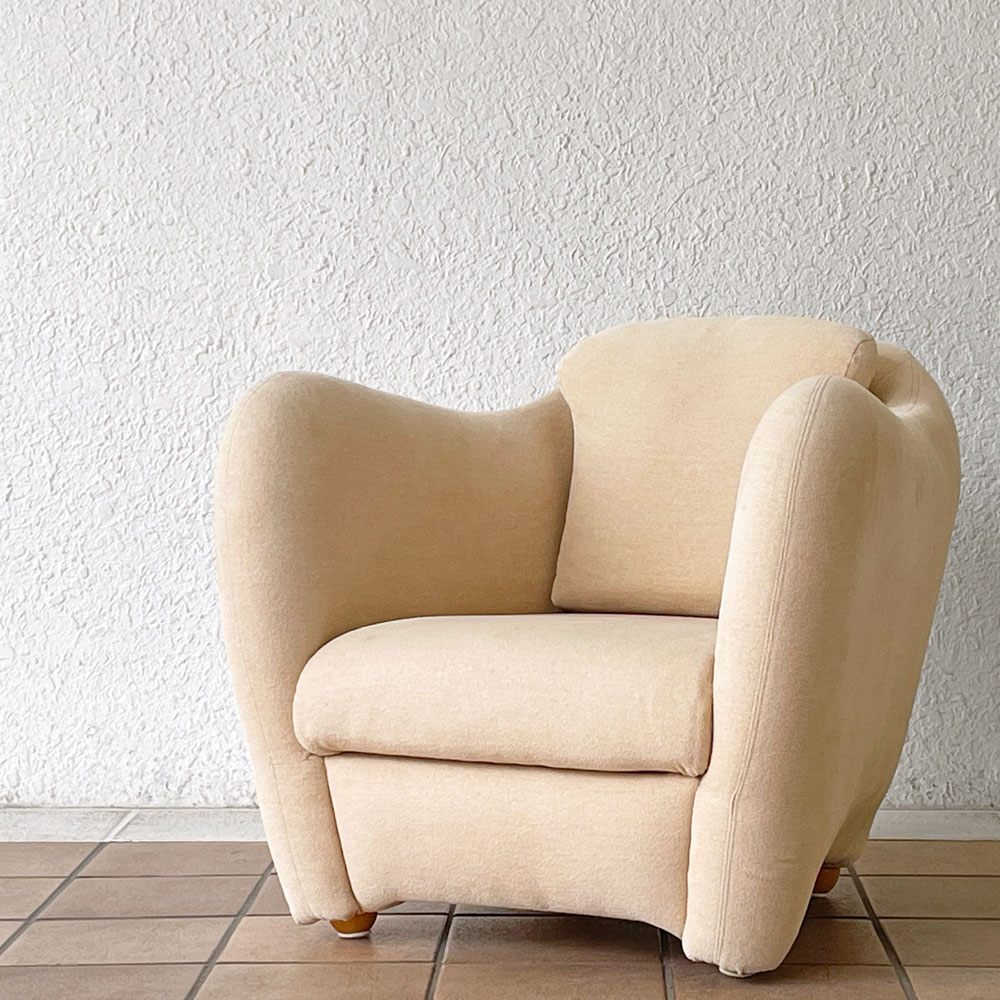 イデー IDEE ミニミラーアームチェア MINI MILLER ARM CHAIR パーソナルチェア シングルソファ ファブリック ベージュ 廃番色 ◇