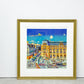 ヒロ ヤマガタ 山形博導 サン・ラザール駅 シルクスクリーン 225/295 額装品 111×113cm 限定品 版画 絵画 フランス パリ 1986年 ◎