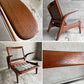 ギムソン＆スレーター Gimson & Slater ローバックラウンジチェア 1Pソファ チーク無垢材 ワイヤースプリング UKビンテージ ファブリック・クッション交換済み ♪