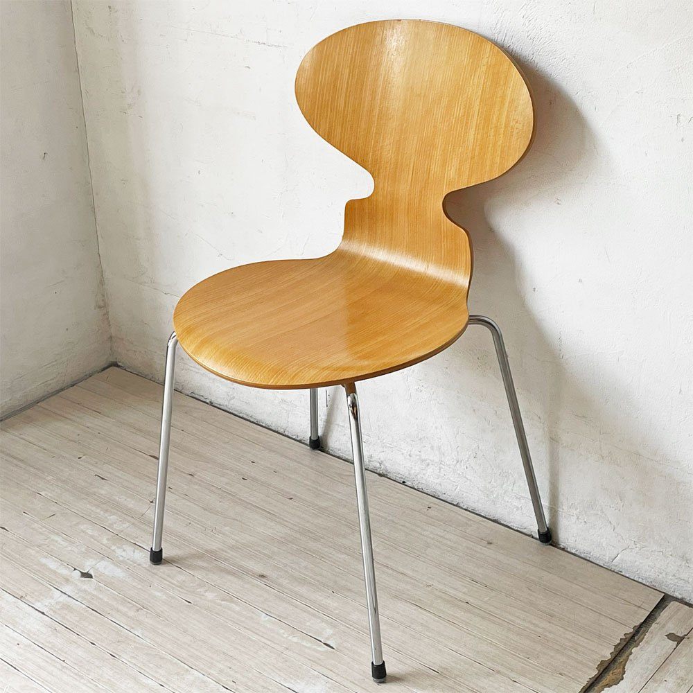 フリッツハンセン Fritz Hansen アントチェア 4本脚 ナチュラルビーチ ラッカー アルネ・ヤコブセン 北欧家具 ★