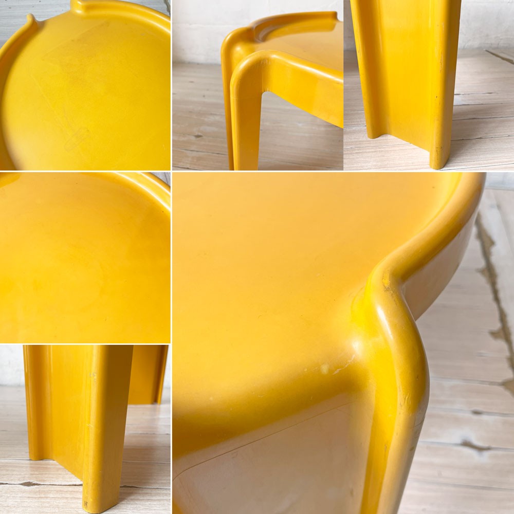 カルテル KARTELL ネストテーブル サイドテーブル スタッキング 3点セット オレンジ ビンテージ ジオット・ストッピーノ Giotto Stoppino 希少 ★