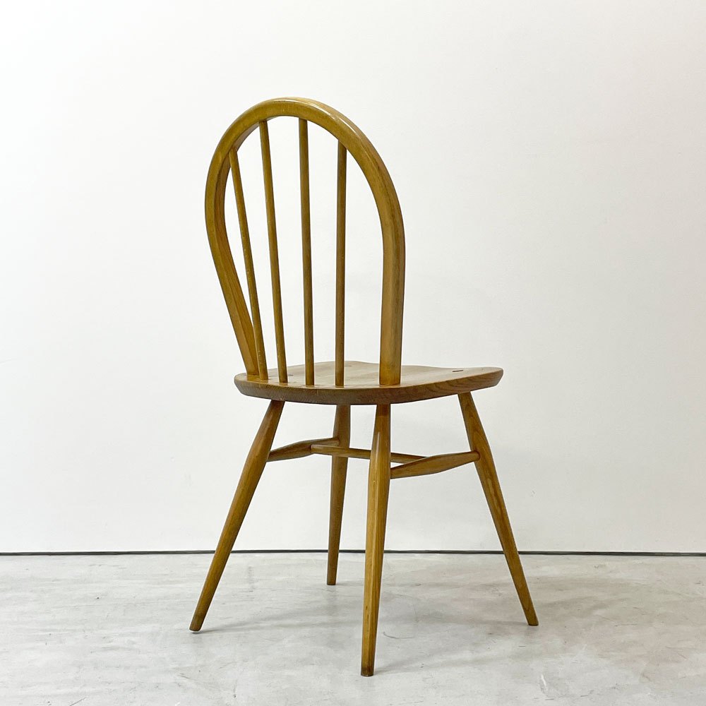 アーコール Ercol フープバックチェア ダイニングチェア スポークバック エルム材 UKビンテージ vintage 英国家具 ●