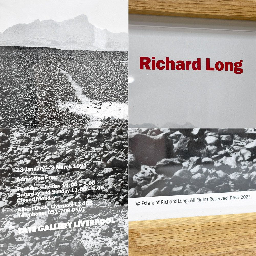リチャード・ロング Richard Long "A Clearing, a Six Mile Walk in the Hoggar, the Sahara, 1989" ポスター 1991 Exibition オーク材フレーム付き ●
