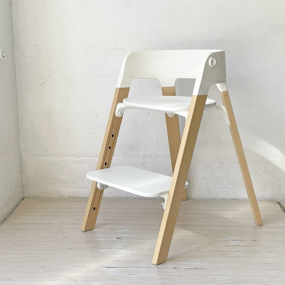ストッケ STOKKE ステップス Steps ハイチェア オールインワンシーティングシステム ベビーチェア キッズチェア ホワイト 北欧 ★