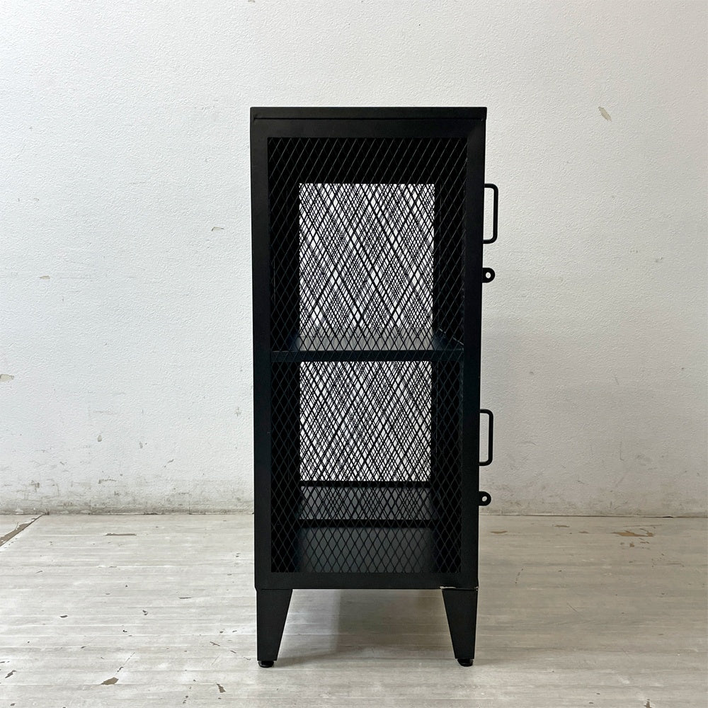 ジャーナルスタンダードファニチャー journal standard Furniture j.s.F メッシュロッカー 2列2段 ブラック キャビネット インダストリアルデザイン ●