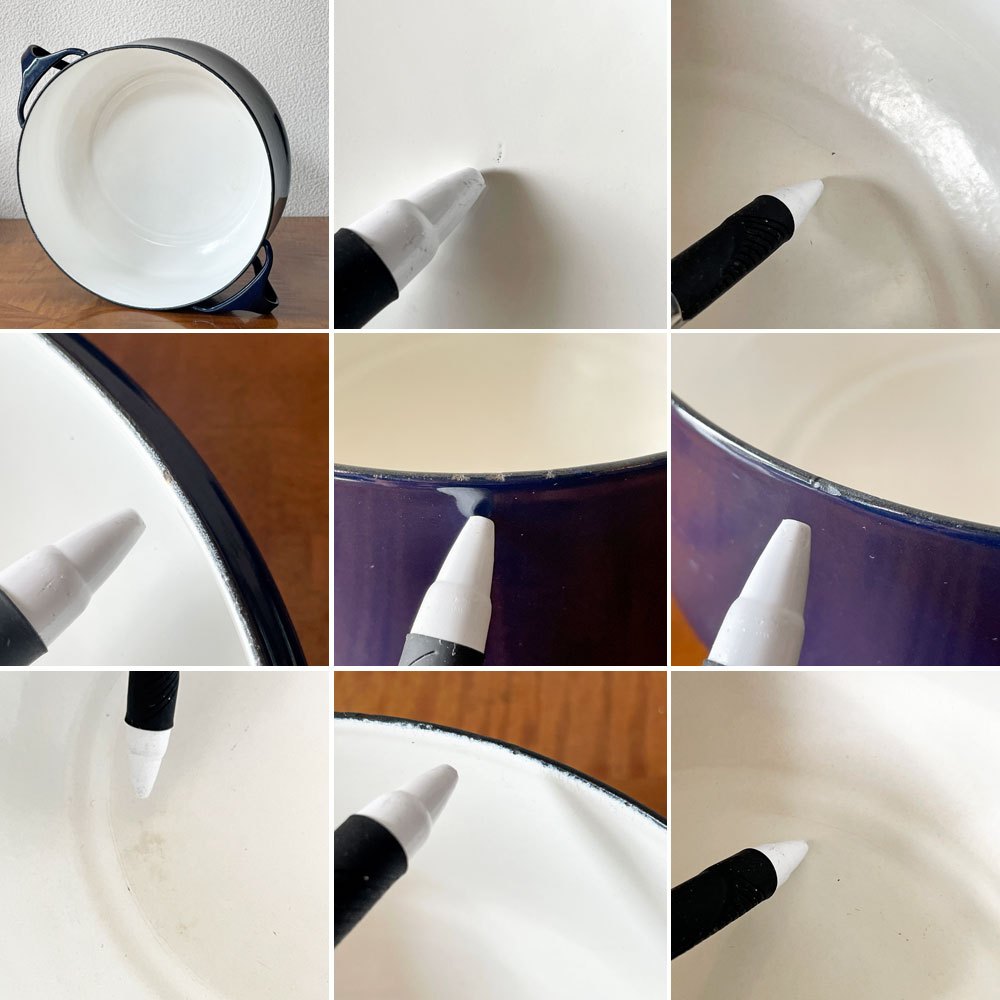 ダンスク DANSK コベンスタイル 両手鍋 ホーロー キャセロール W26cm イェンス・クイストゴー ミッドナイトブルー 北欧 ◇