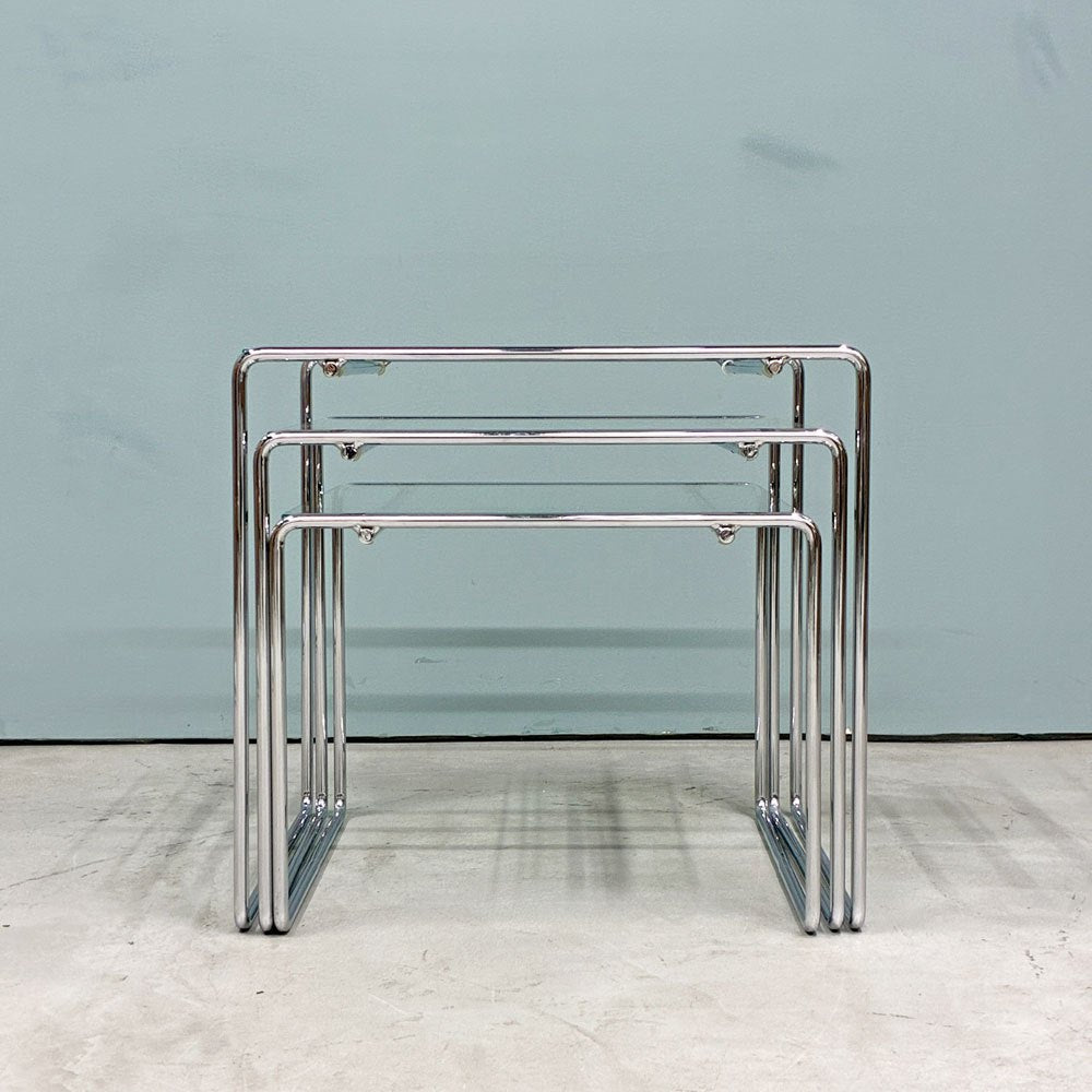 カッシーナ Cassina マルセルT MARCEL T ネストテーブル サイドテーブル ガラス スチール 高濱和秀 モダン 参考定価￥226,600- ◎